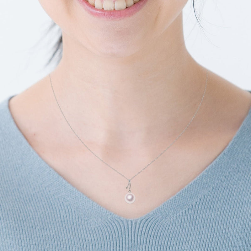 K18WG 8.0㎜　D0.01ct　ペンダント - Tensei Pearl Online Store　天成真珠　公式通販ショップ