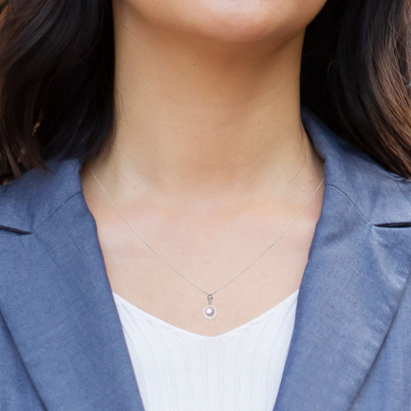 Pt 8.0㎜　ペンダント D0.01ct - Tensei Pearl Online Store　天成真珠　公式通販ショップ