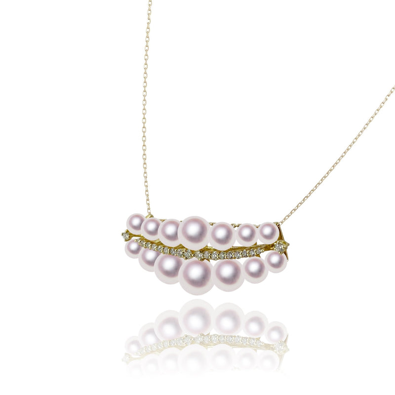 K18 4.0~7.0mm Design necklace D0.32ct | Tensei Pearl Online Store ...