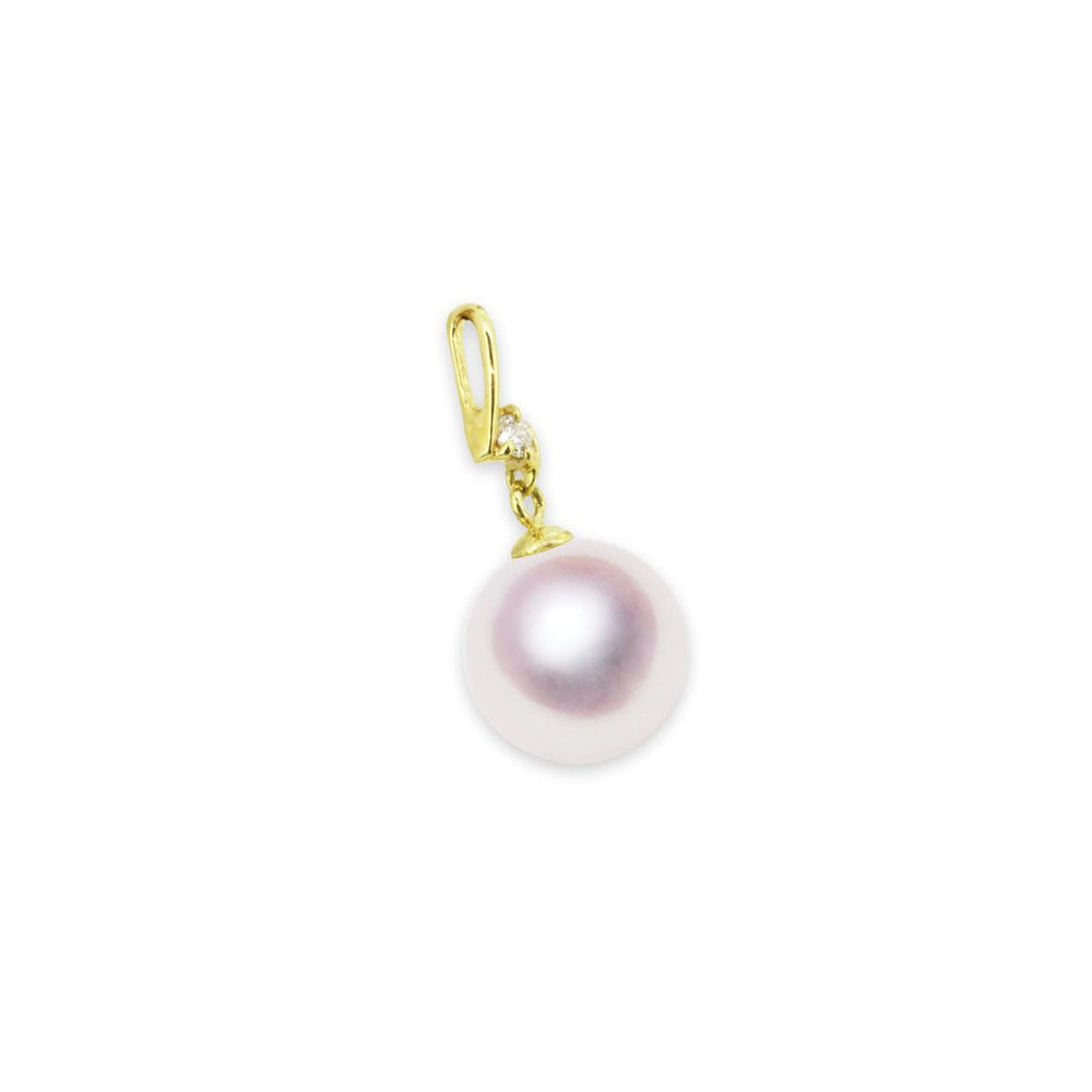 K18 8.5mm Akoya珍珠吊坠D0.02ct｜天成真珠– Tensei Pearl Online