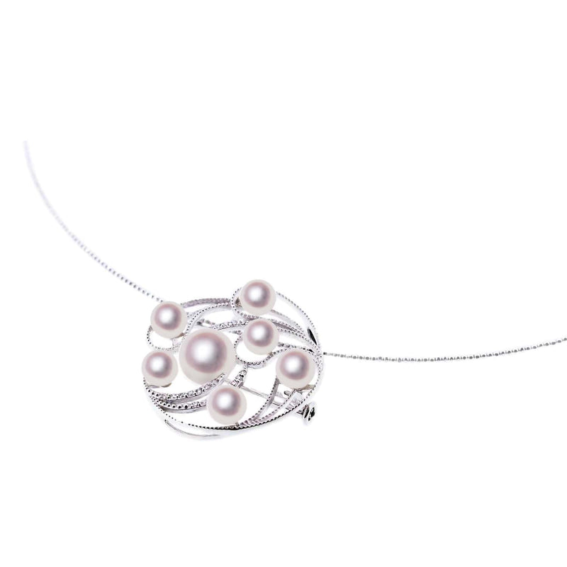 K18WG 4.0〜8.0㎜ 設計項鍊D0.11ct -tensei珍珠在線商店Tensei pearl官方郵購商店